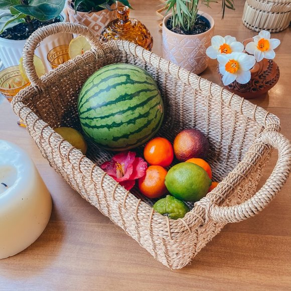 Vintage Other - Vintage Hand Woven Whicker Basket with Handles